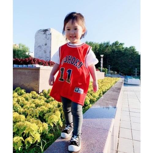 Slam Dunk Shohoku High School No.11 Rukawa Kaede Cosplay Vest Red SD Basketball Jersey For Children