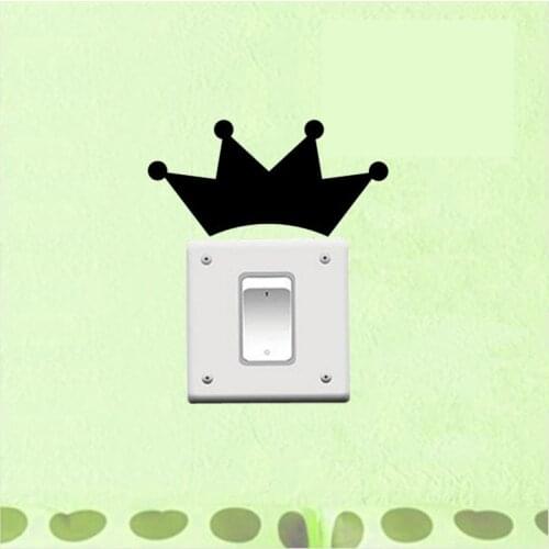 Queen Script Text Crown Vinyl Wall Sticker Switch Decal 3SS0082