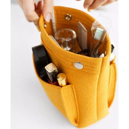 Wallet Storage Bag Plug-in Cosmetic Tote Bag Felt Bag Zipper Storage Bag Tote Bag Shaper Suitable Cosmetic