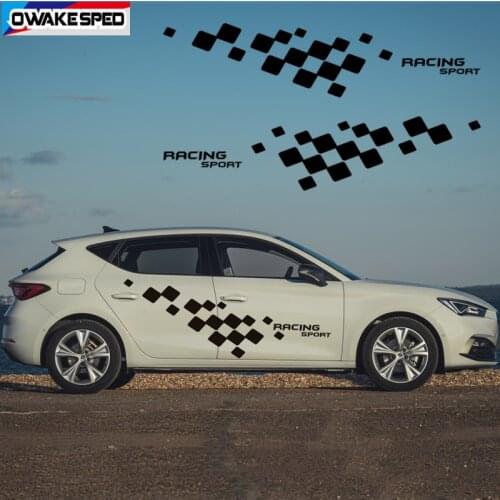 Both Side Car Door Side Vinyl Decals Auto Body Decor Stripes For Seat-Leon Racing Sport Lattices Sticker Exterior Accessories