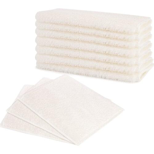 10PCS/Lot 23 X 18cm Anti-Grease Bamboo Fiber Towel Dish Wash Cloth For Kitchen White Dish Cloth For Dish Washing Scouring Pad