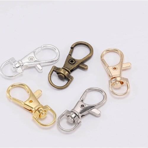 10/Pcs Swivel Trigger Lobster Clasp Hooks Keychain Split Key Ring Connector for Bag Belt Dog Chains DIY Jewelry Making Findings