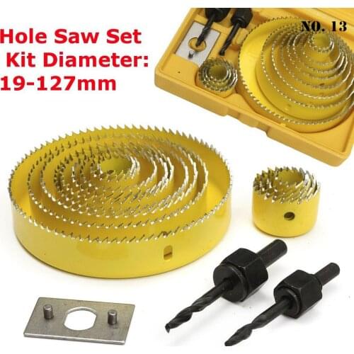 13Pcs Wood Hole Saw Sets Portable Woodworking Hole Set Cutting Tool Plasterboard Hole Punch Spotlight Reamer for Woodworking