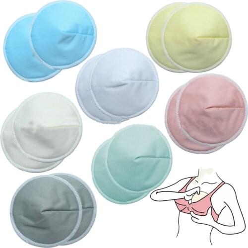 2 Pcs/Set 12 cm Washable Bamboo Nursing Pads 3 Layers Breathable Feeding Breast Pad Absorbent Anti-overflow Postpartum Nursing