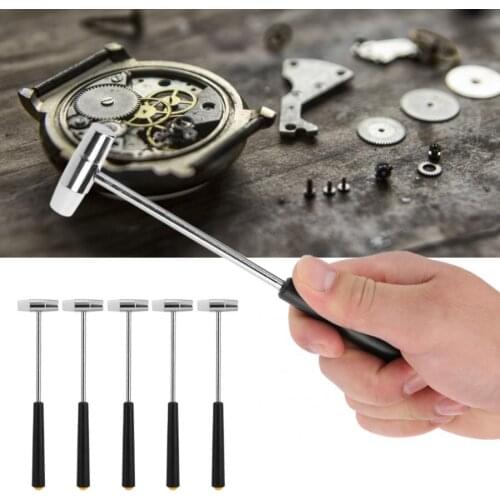 High quality 5pcs Watch Tools Watch Hammer Watch Strap Link Remover Round Head Small Hammer Punch Pin Removal Repairing Tool Kit