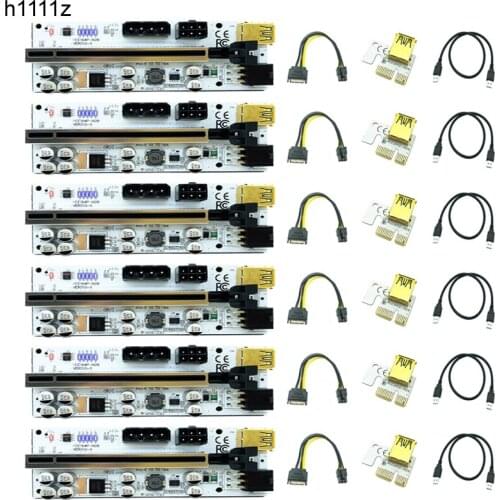 6PCS Riser 010 VER010-X PCIE Riser PCI Express X16 Extender USB 3.0 Cable PCI-E Cabo Riser Card For Video Card GPU Miner Mining