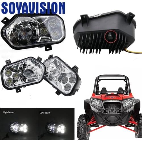 ATV Accessories Led Lights Atv Headlights for Polaris RZR XP 900 New LED head light RZR 800 LED projector headlamp