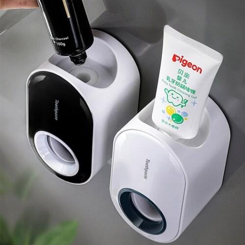 Bathroom Accessories Set Automatic Toothpaste Dispenser Dust-proof Toothbrush Holder Wall Mount Toothpaste Squeezers