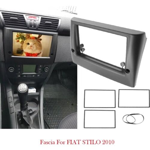 2 Din Car Radio Fascia fit For FIAT Stilo 2010 stereo facia frame panel dash mount kit adapter trim Bezel facia