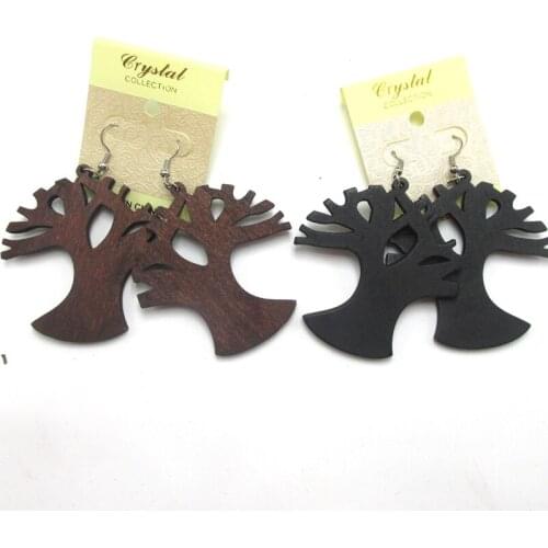 Free Shipping! Newest Tree of Life Wood Earrings