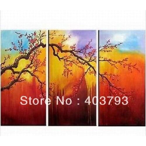 Plum flower modern fashion oil painting on canvas for decoration free shipping