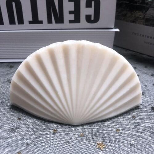 Scallop-shaped Aromatherapy Candle Soap Mold Silicone Mould DIY Handmade Chocolate Cake Decoration Folding Fan Ornaments Mold