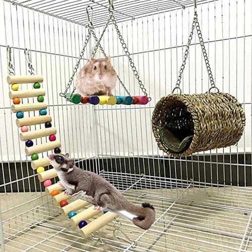 Pet Hammock Hamster Hanging Toy House Hanging Bed Cage Toys for Small Animal Sugar Glider Squirrel Chinchilla Hamster