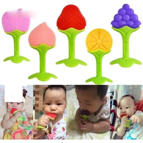 Cute Fruit Gums Teether Toy Bite Baby Shape Fruit Growth Baby Chewing Exercises for Babies Baby Toys Supplement Baby Food mils