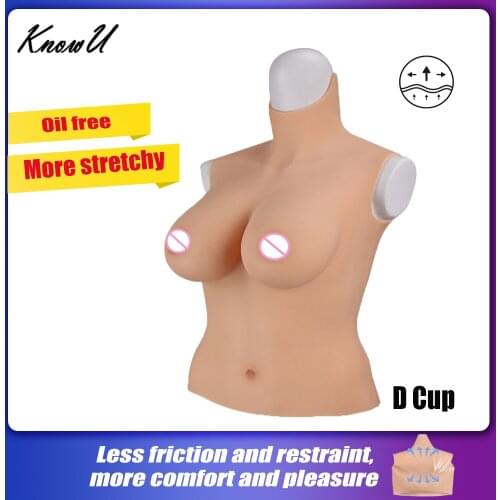 KnowU Crossdresser Fake Boobs D Cup Tits Silicone Breast Cosplay Shemale Chest Piece