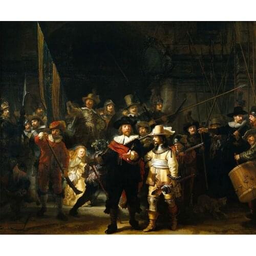 Famous Painting "The Night Watch" Picture Painting By Numbers Diy Canvas Acrylic Painting Wall Art Home decoration 40x50cm