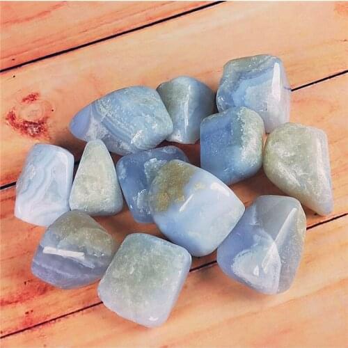 Crystals healing stones natural Blue Lace Agate Tumbled Stones for home decoration