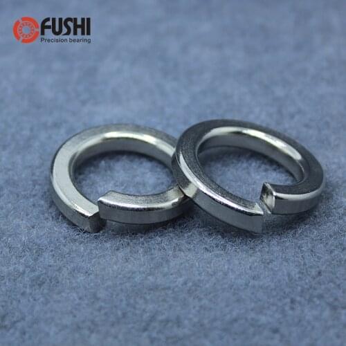 M1.6 -M10 Single Coil Spring Lock Washers Normal Type 200PCS Stainless Steel Spring Washers Open Elastic Gasket GB93