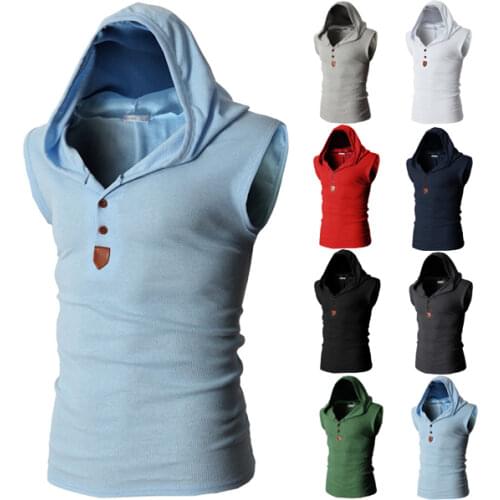 Mens Hooded Sweater Vest Solid Slim Fit Sleeveless Perfect Quality Fashion Clothes Knitted Cotton Casual Hot Sale Male Coat