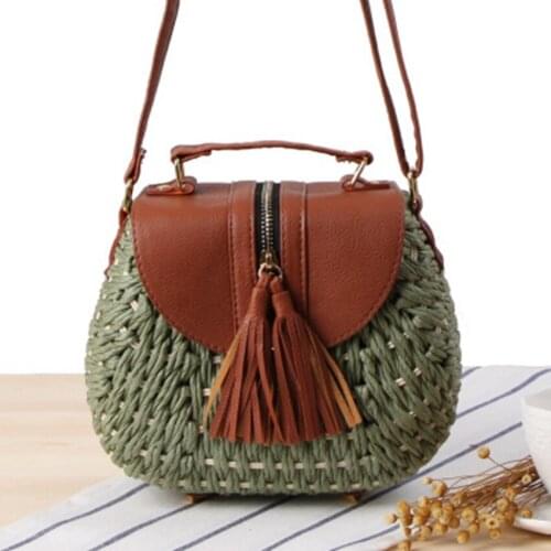 Europe and the United States wind new rope woven bag small fresh rattan bag retro beach holiday shoulder bag woven bag