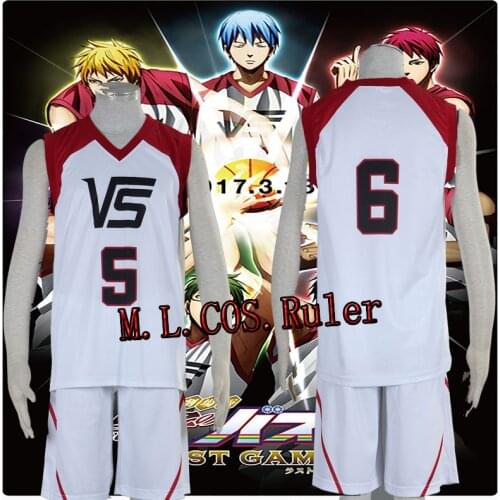 Popular Game COS From Last Game/Kuroko no Basuke Aomine Daiki NO.5/NO.6 Cosplay Costume Top Shorts Uniform Unisex Free Shipping