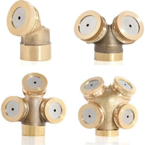 1/2/3/4 Holes Garden Sprayer Nozzle Adjustable Brass Atomizing Spray Misting For Home Watering Garden Irrigation Tools