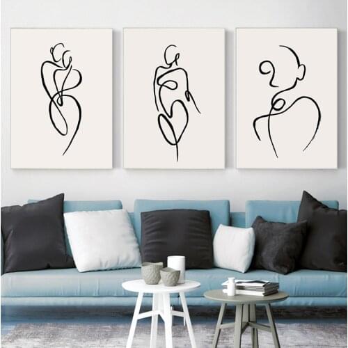 Nordic Canvas Painting Abstract Art Poster Line Wall Art Print Figure Decoration Pictures For Living Room Minimalist Home Decor
