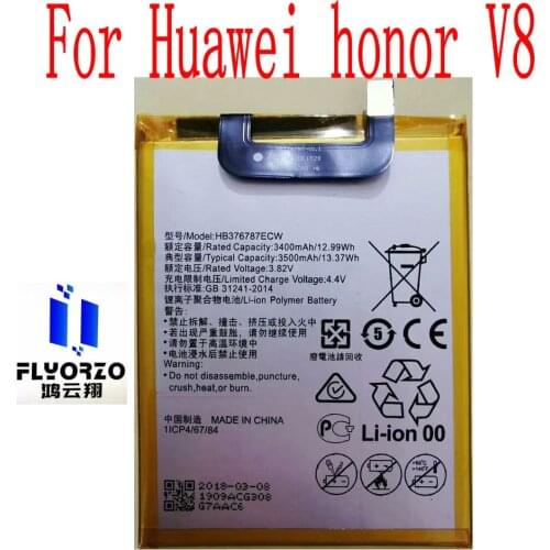 New High Quality 3400mAh HB376787ECW Battery For Huawei honor V8 Mobile Phone