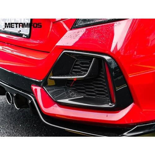 For Honda Civic 2020 2021 Rear Fog Light Lamp Eyelid Eyebrow Foglight Molding Trim Sticker Carbon Fiber Accessories Car Styling