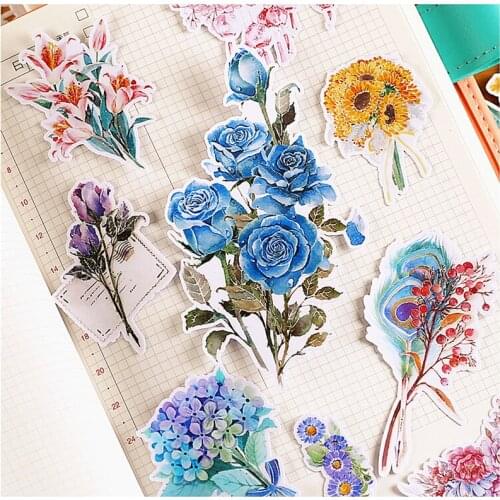 20pcs Creative kawaii Self-made flower stickers Beautiful Stickers /Decorative Sticker /DIY Craft Photo Albums