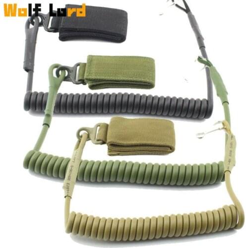 2021 Tactical Military Coil Straps Outdoor Army Airsoft Molle Backpack Lanyard Hunting Tool Accessories Strap Safety Rope Belt