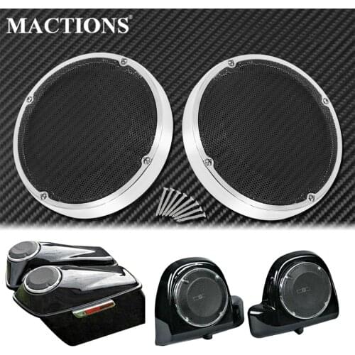 2xMotorcycle 6.5" Saddlebag Lid Speaker Mesh Grill Cover Lower Vented Fairing For Harley Touring FLHR Electra Street Glide 83-20