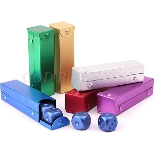 5Pcs 16mm Aluminium Alloy Dice Polyhedral Metal Solid Portable Dice Poker Party Drop Shipping