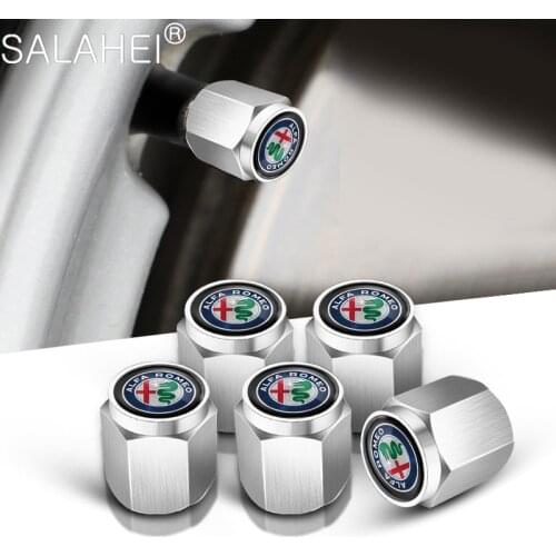 5Pcs Car Wheel Tire Valve Tyre Caps Case For Alfa Romeo 159 147 156 166 Giulietta Giulia Mito Spider Car-Styling Car Accessories