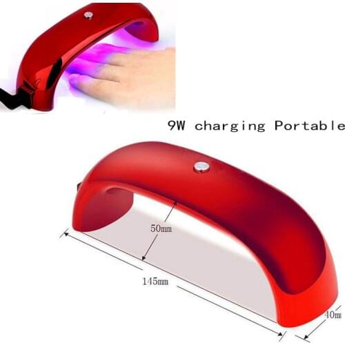 9W Mini LED Lamp Nail Dryer Curing Lamp Charging Portable USB Cable For Home Use Gel Nail Polish Rainbow Lamp For Nail Art Tools