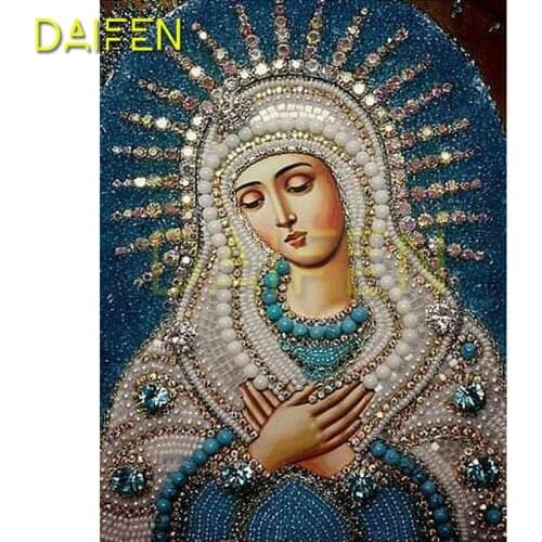 Full Round Diamond mosaic Virgin Mary 5D DIY Diamond embroidery Cross stitch Full Square Diamond painting Virgin Mary religion