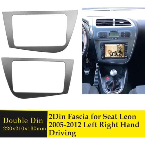 Left Right Hand Driving Double Din Radio Frame Fascia for Seat Leon 2005-2012 Car DVD GPS Stereo Panel Dash Bezel Mount Trim Kit