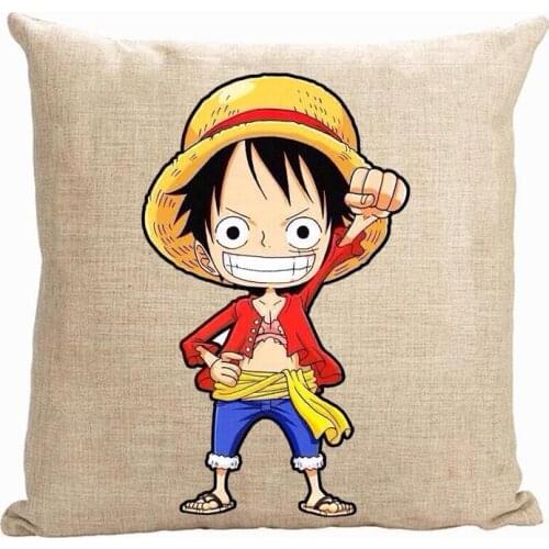 One Piece pillow cover, cute Japanese cartoon Animation One Piece Monkey D Luffy throw pillow cover pillow case
