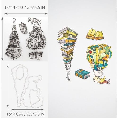 Reading new metal Cutting Dies stamps and dies 2020 DIY Scrapbooking Stencils die cut cutter Card Embossing silicone clear stamp