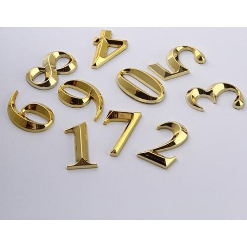 1pc Gate Digits 0 to 9 Plastic Number Tag Numeral Door Plaque House Drawer Sign Plating Hotel Home Sticker Address Door Label