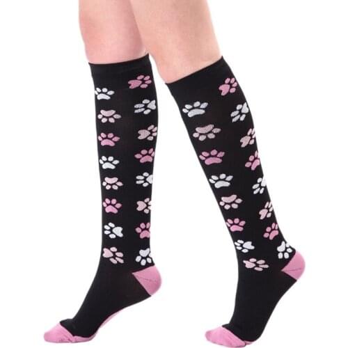 Long Tube Compression Socks Women Men Colorful Printed Quick Dry Hosiery Outdoor Cycling Running Sport Socks New