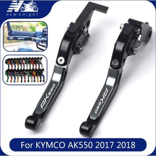 For KYMCO AK550 AK 550 2017 2018 With Logo 20 Color Motorcycle CNC Aluminum Folding Extendable Brake Clutch Levers Accessories