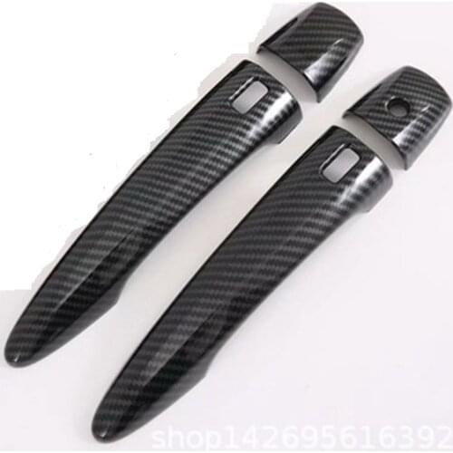 For Nissan JUKE 2019 2020 Luxurious Chrome Carbon Fiber Door Handle Covers protector Stickers Car Decal Styling Accessories