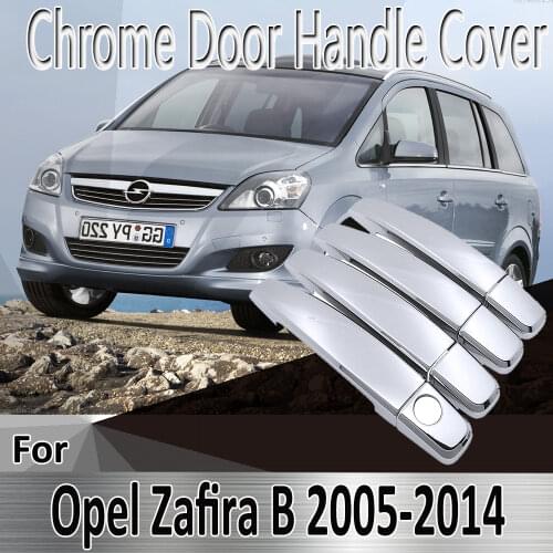 For Opel Zafira B Family Vauxhall 2005~2014 Styling Stickers Decoration Chrome Door Handle Cover Refit Car Accessories
