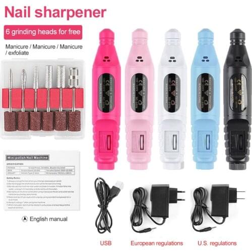 Electric Nail Drill Machine Mill Cutter Polish Grinding Nail Art Manicure Tool Exfoliating Professional Nail Art Drill Equipment