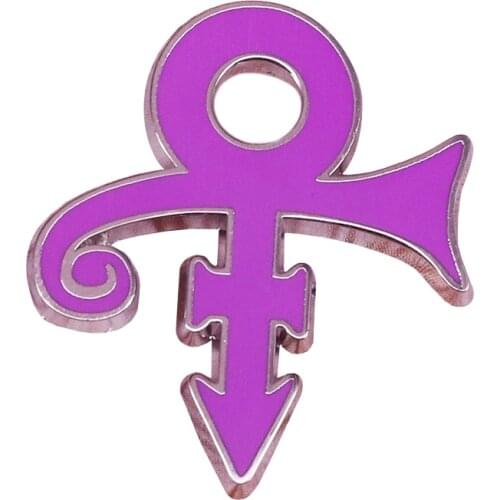 Prince enamel pin bisexual symbol brooch Purple Rain font fans commemorative badge art musical jewelry shirts jackets accessory