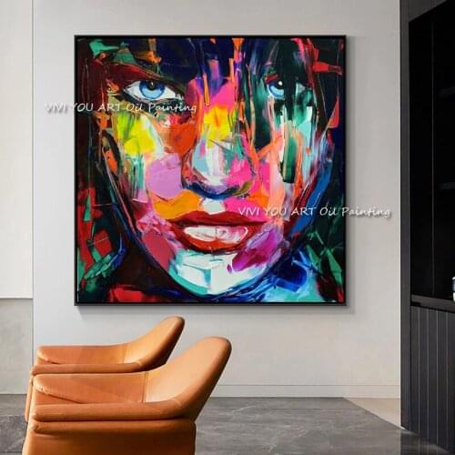 Large Size artwork Fantasy Woman Face oil painting handmade Canvas figure Paintings Modern Wall Art Posters For living room