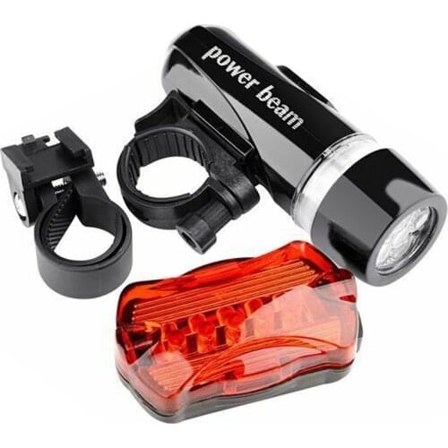 Bike Front Rear Light Set LED Headlight Flashlight Taillight Set Night Cycling Bicycle Lamp Kit