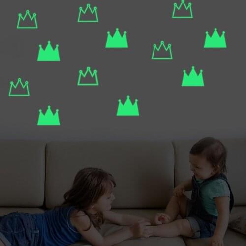 Creative Fluorescent Cartoon crown Switch Wall Stickers Glow Dark Luminous Paste Ceiling Living Room Bedroom Home Decoration