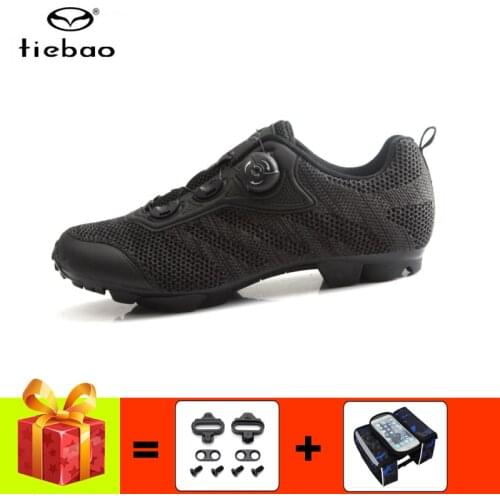 TIEBAO mountain bike shoes men breathable self-locking cycling sneakers sapatilha ciclismo mtb ultra-light riding bicycle shoes